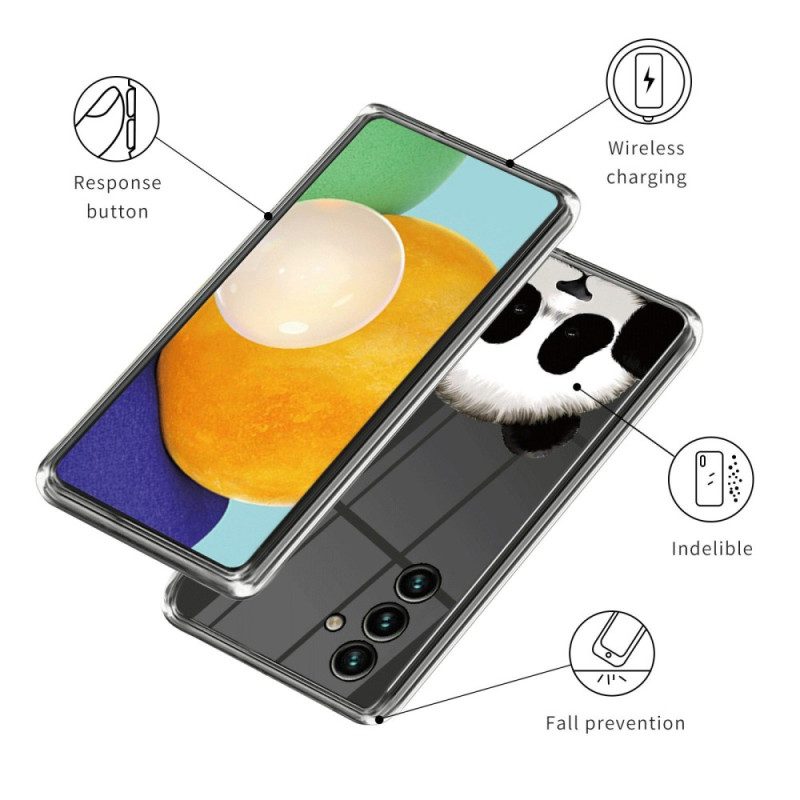 Cover Samsung Galaxy A14 / A14 5G Testa Di Panda Trasparente