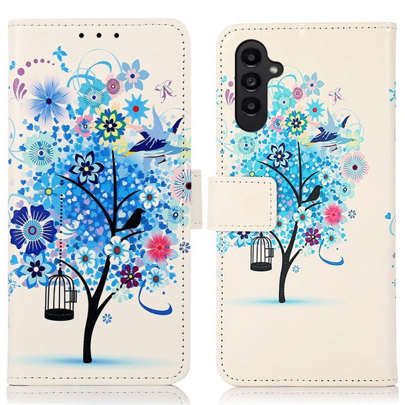 Custodia A Portafoglio Samsung Galaxy A14 / A14 5G Albero In Fiore