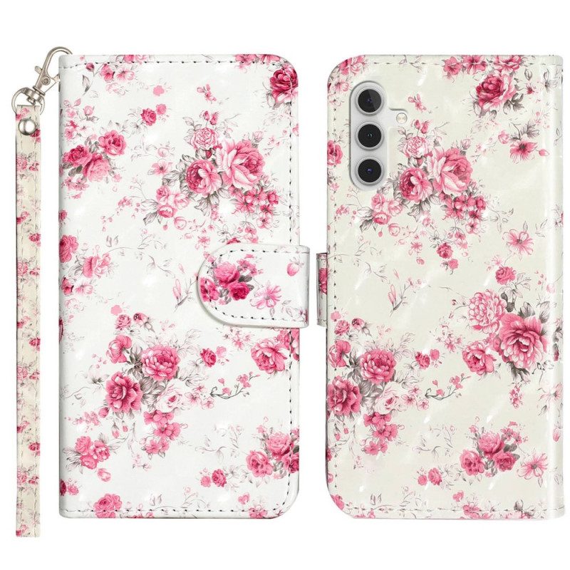 Custodia A Portafoglio Samsung Galaxy A14 / A14 5G Cinturino Liberty Fiori