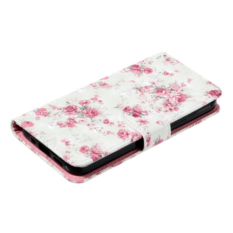 Custodia A Portafoglio Samsung Galaxy A14 / A14 5G Cinturino Liberty Fiori