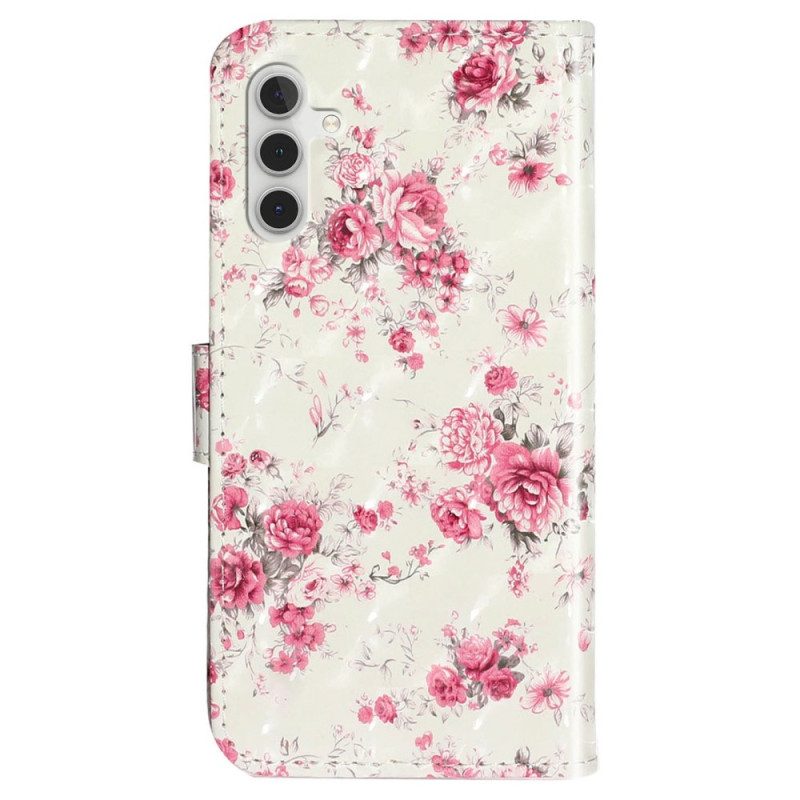 Custodia A Portafoglio Samsung Galaxy A14 / A14 5G Cinturino Liberty Fiori