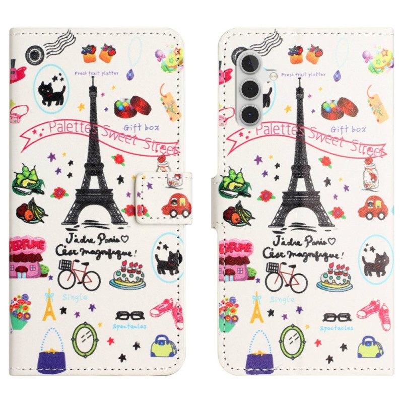 Custodia in pelle Samsung Galaxy A14 / A14 5G Amo Parigi