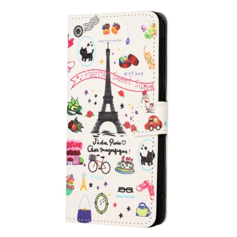 Custodia in pelle Samsung Galaxy A14 / A14 5G Amo Parigi