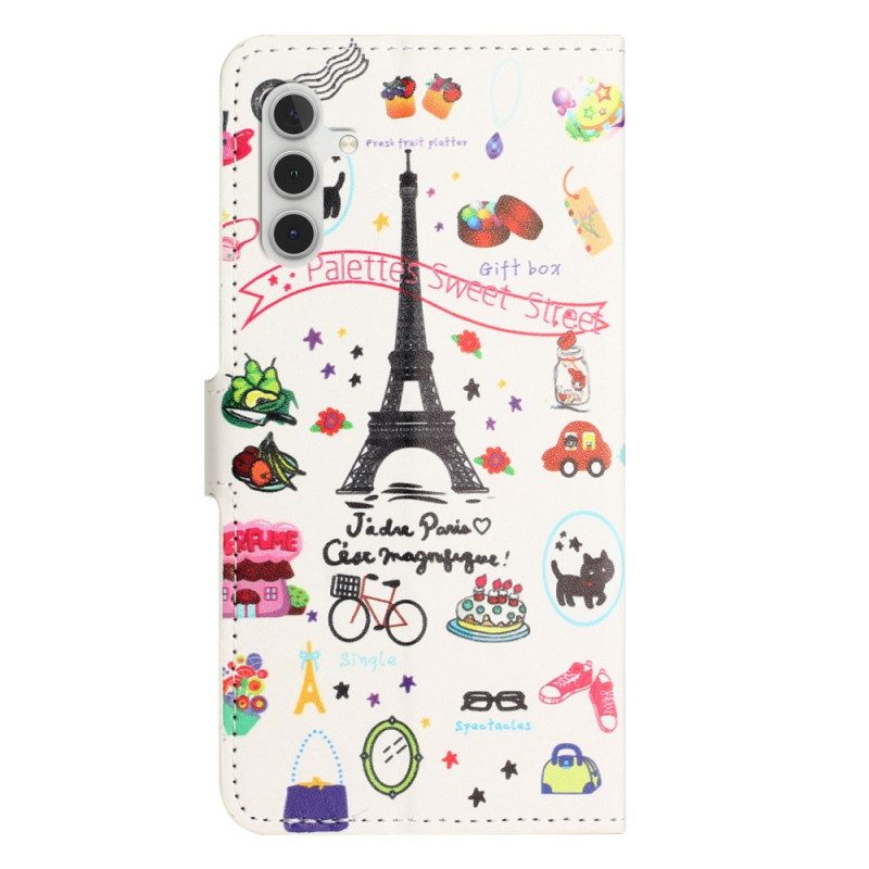 Custodia in pelle Samsung Galaxy A14 / A14 5G Amo Parigi