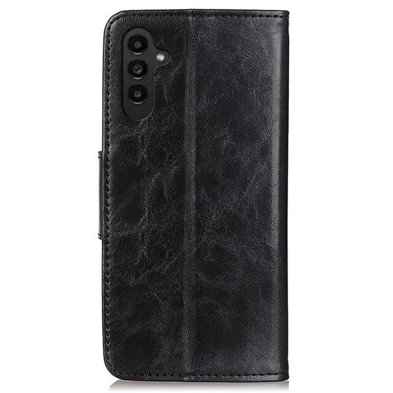 Custodia in pelle Samsung Galaxy A14 / A14 5G Chiusura Reversibile In Pelle Crosta