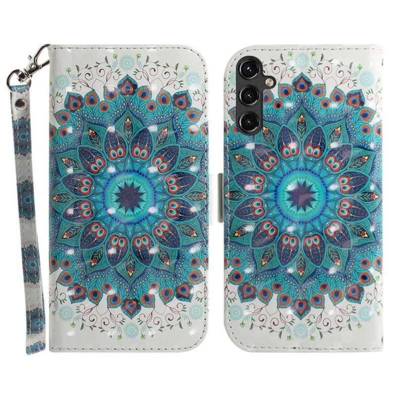 Custodia in pelle Samsung Galaxy A14 / A14 5G Mandala Strappy