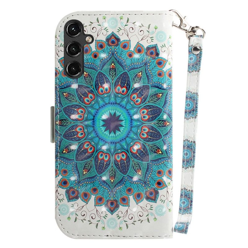 Custodia in pelle Samsung Galaxy A14 / A14 5G Mandala Strappy