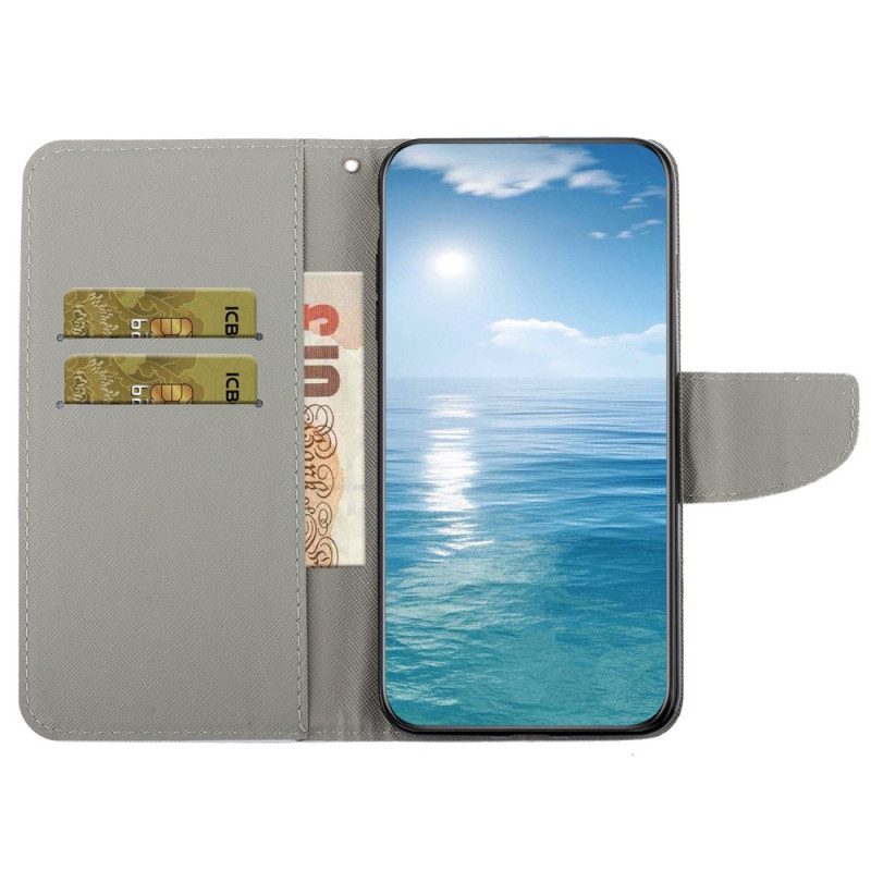 Custodia in pelle Samsung Galaxy A14 / A14 5G Patchwork Con Spalline