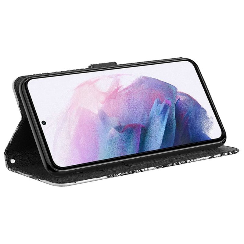 Custodia in pelle Samsung Galaxy A14 / A14 5G Pizzo Con Spalline