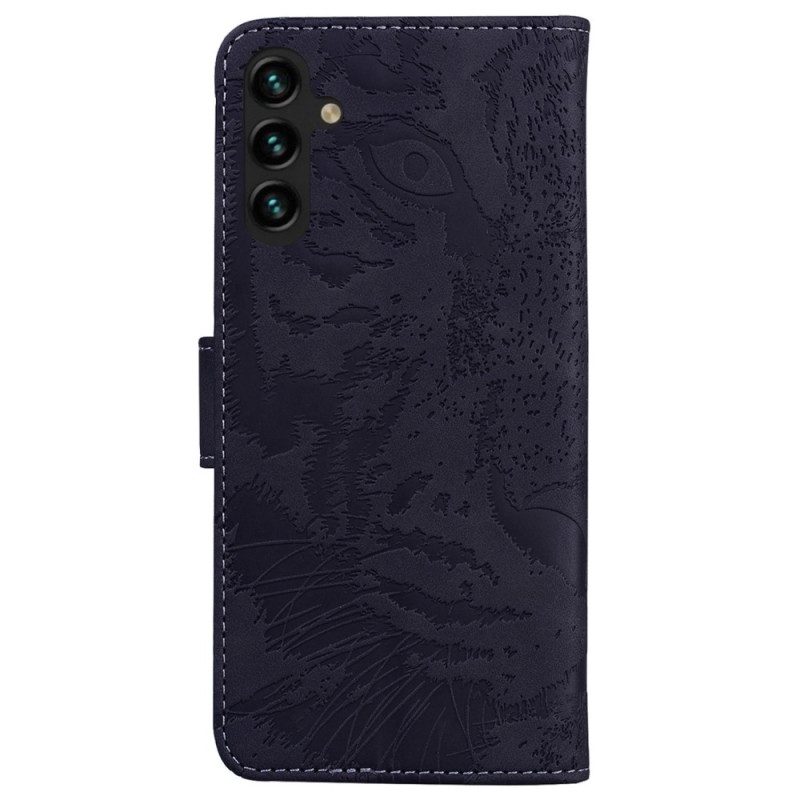 Custodia in pelle Samsung Galaxy A14 / A14 5G Stampa Tigrata