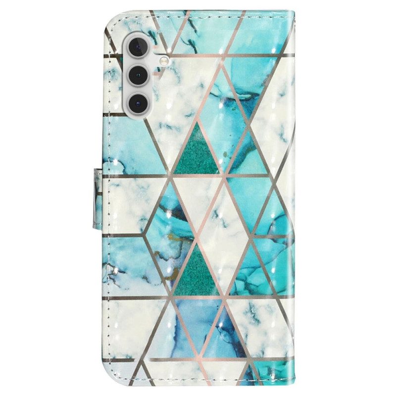 Custodia in pelle Samsung Galaxy A14 / A14 5G Strappy Notte Tigre