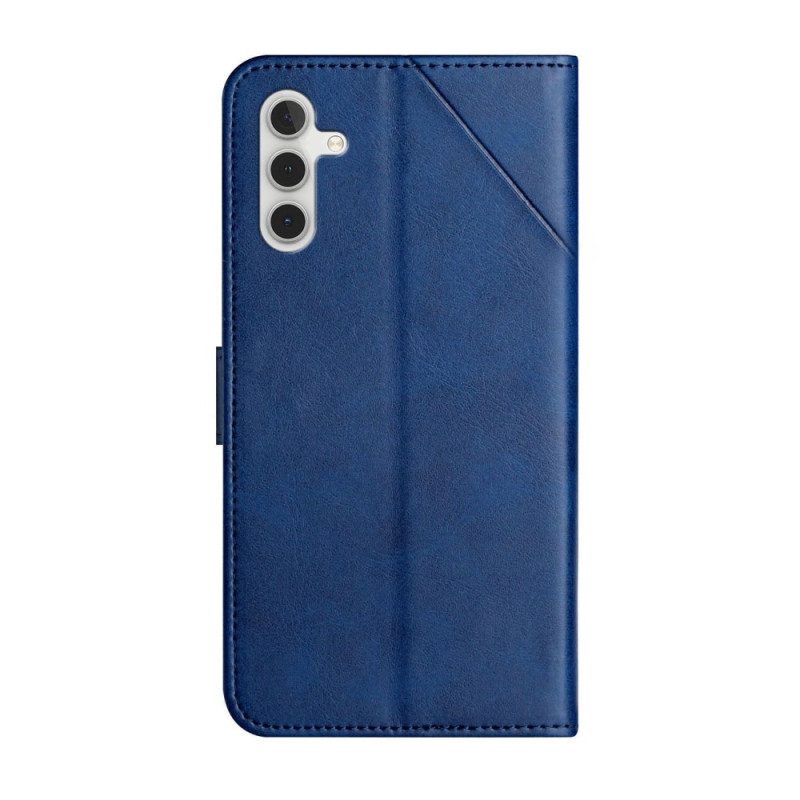 Custodia in pelle Samsung Galaxy A14 / A14 5G Strappy Stile Geometrico In Pelle