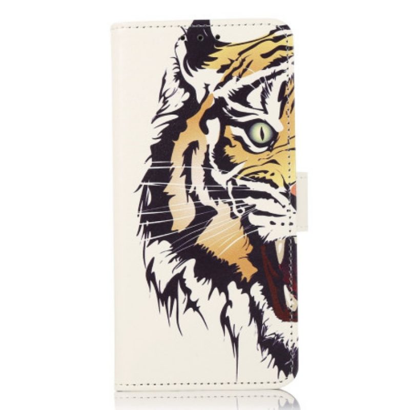 Custodia in pelle Samsung Galaxy A14 / A14 5G Tigre Selvaggia