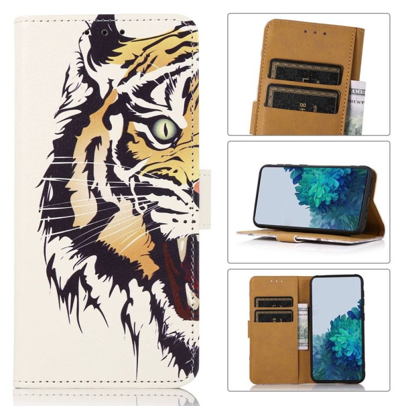 Custodia in pelle Samsung Galaxy A14 / A14 5G Tigre Selvaggia