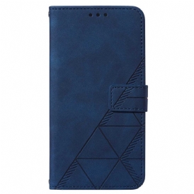 Custodia in pelle Samsung Galaxy A14 / A14 5G Triangoli Con Cordino