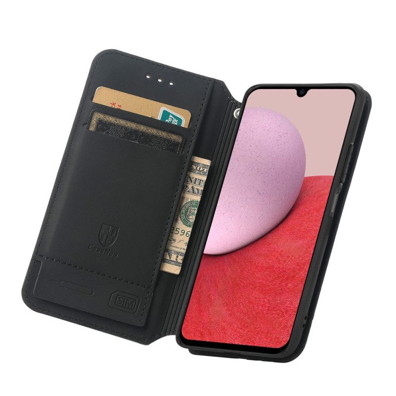 Folio Cover Samsung Galaxy A14 / A14 5G Custodia in pelle Progettazione Caseneo Rfid