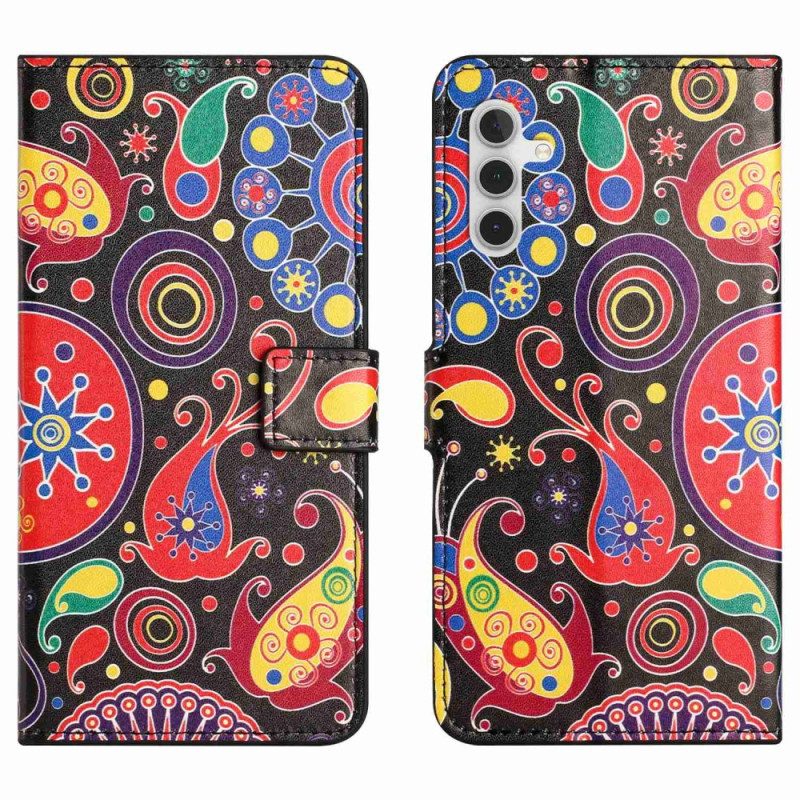 Folio Cover Samsung Galaxy A14 / A14 5G Disegno Della Galassia