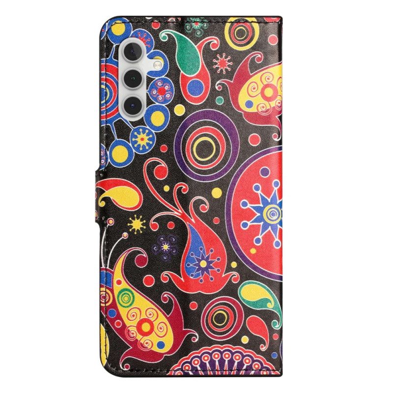 Folio Cover Samsung Galaxy A14 / A14 5G Disegno Della Galassia