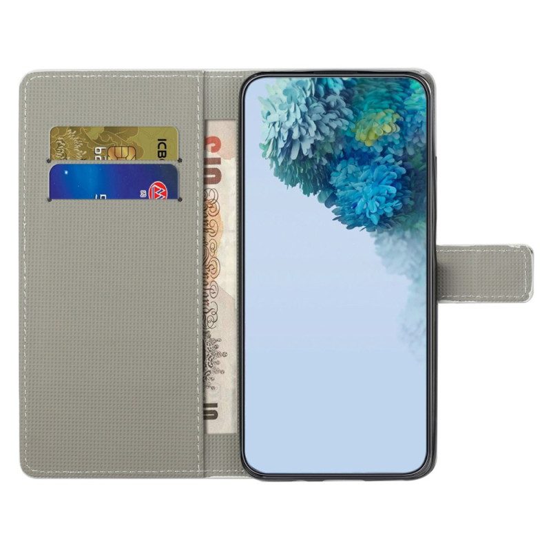 Folio Cover Samsung Galaxy A14 / A14 5G Farfalla Blu