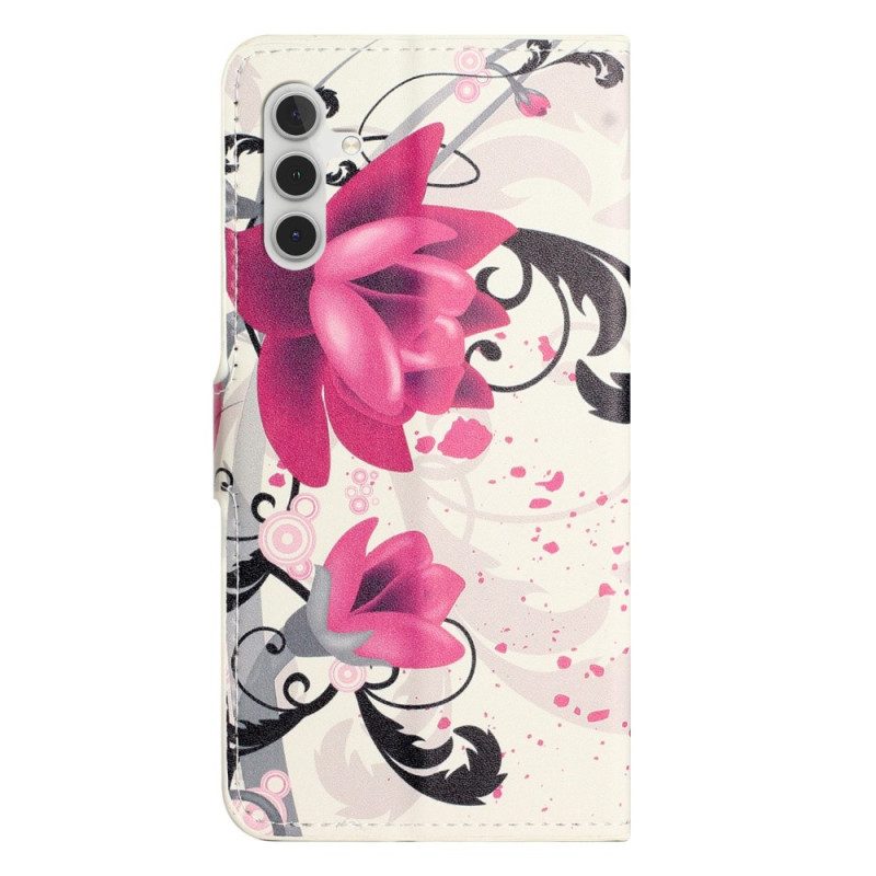 Folio Cover Samsung Galaxy A14 / A14 5G Fiori Tropicali