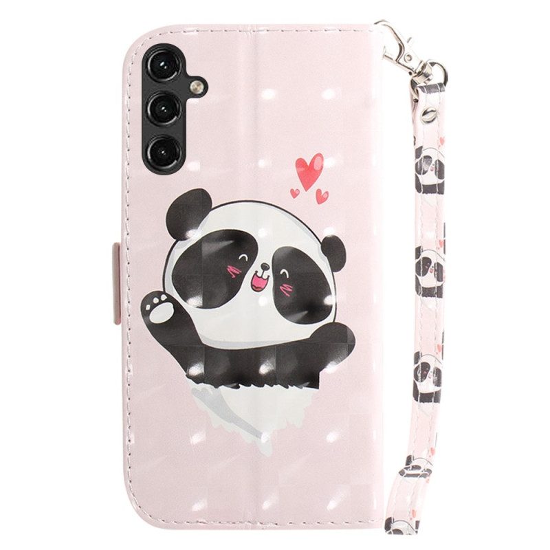 Folio Cover Samsung Galaxy A14 / A14 5G Panda Love Con Cordino