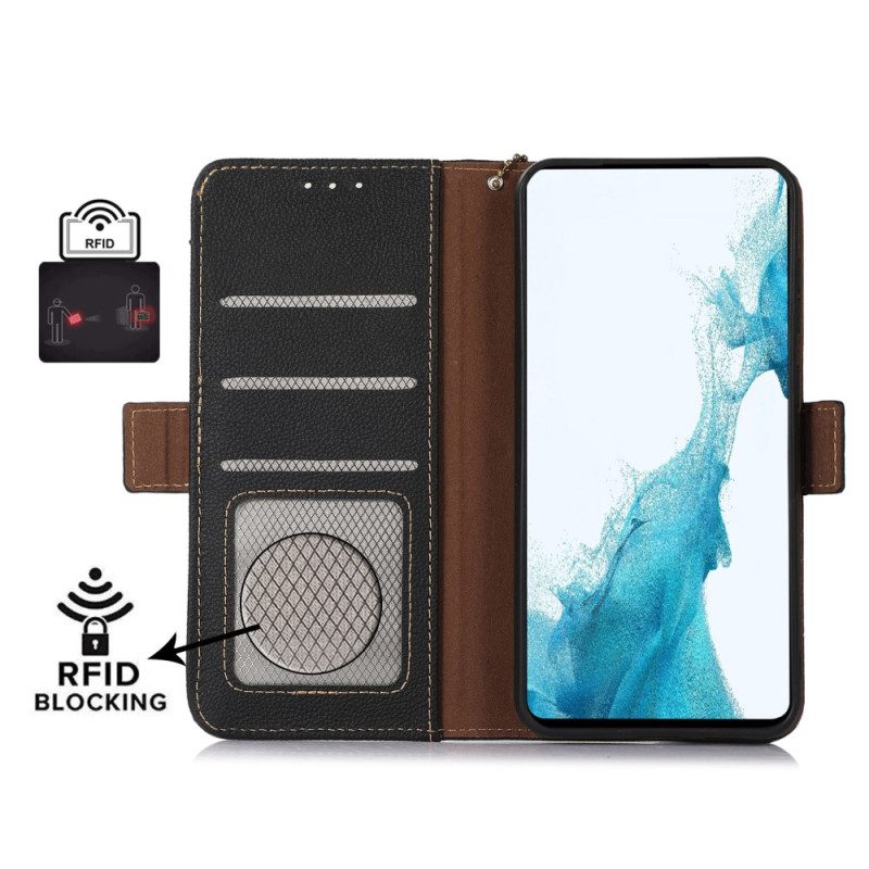 Folio Cover Samsung Galaxy A14 / A14 5G Rfid In Vera Pelle