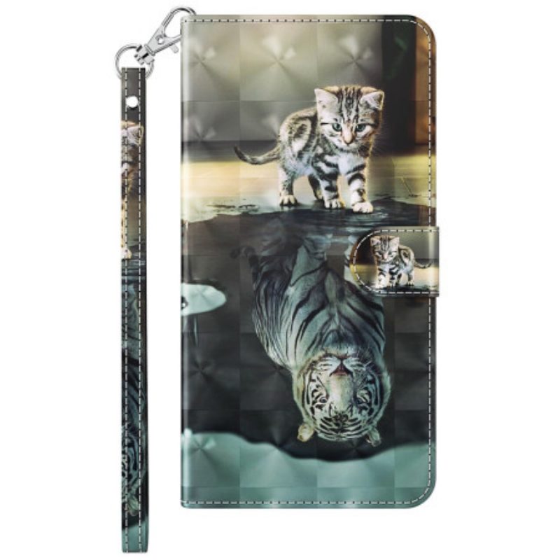 Folio Cover Samsung Galaxy A14 / A14 5G Sogno Di Gattino Strappy