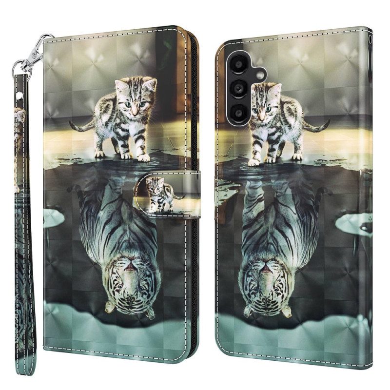 Folio Cover Samsung Galaxy A14 / A14 5G Sogno Di Gattino Strappy