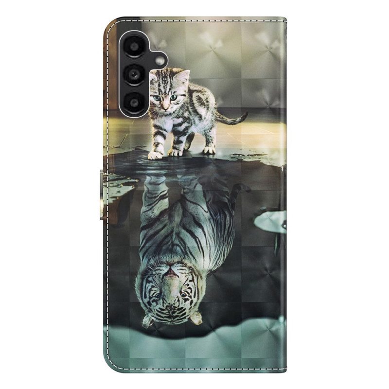 Folio Cover Samsung Galaxy A14 / A14 5G Sogno Di Gattino Strappy