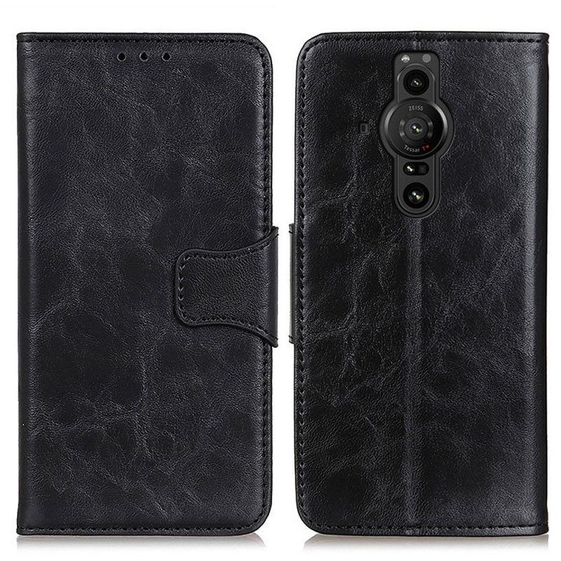 Custodia in pelle Sony Xperia Pro-I Chiusura Reversibile In Pelle Crosta