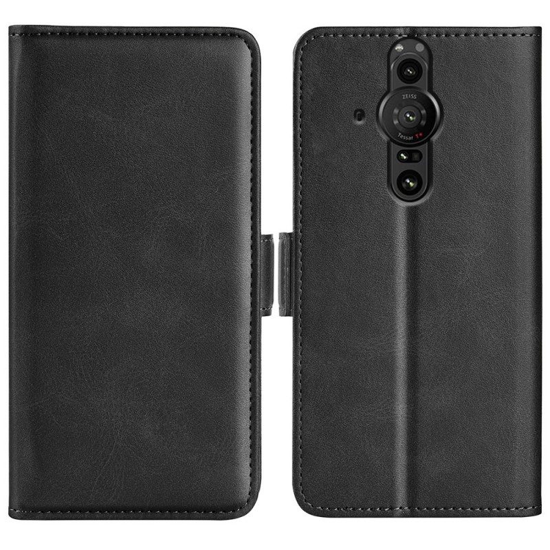 Custodia in pelle Sony Xperia Pro-I Folio Cover Doppia Patta Classica