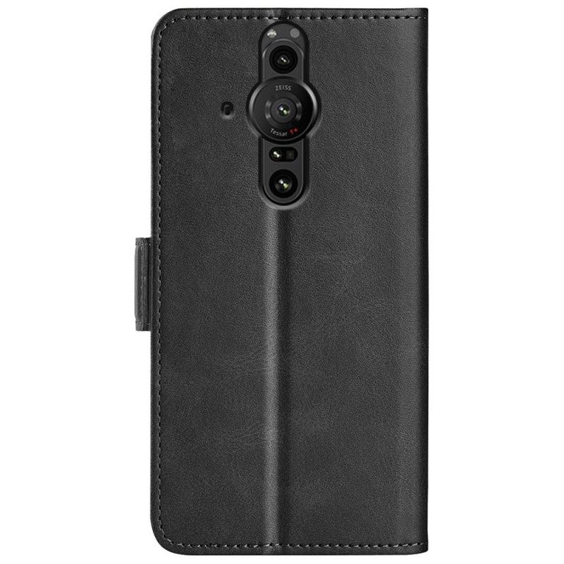 Custodia in pelle Sony Xperia Pro-I Folio Cover Doppia Patta Classica