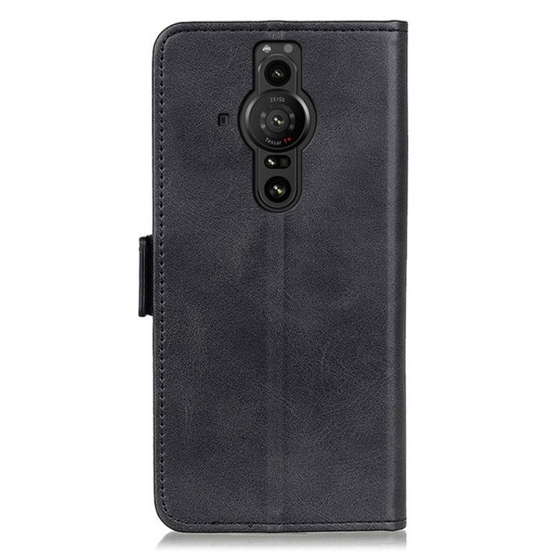 Custodia in pelle Sony Xperia Pro-I Folio Cover Doppio Lembo