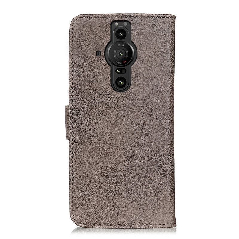 Custodia in pelle Sony Xperia Pro-I Similpelle Khazneh