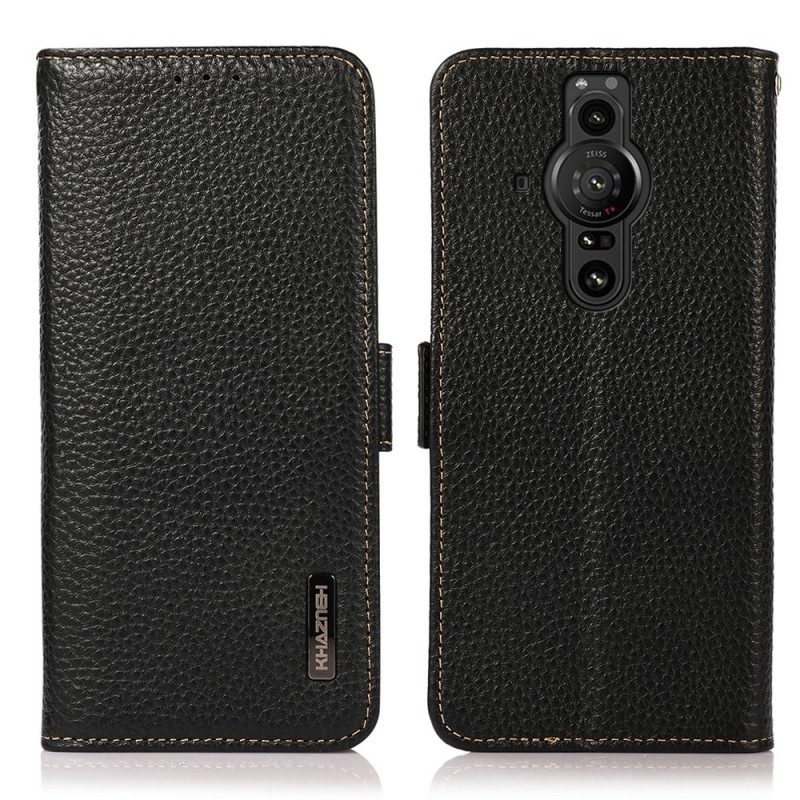 Folio Cover Sony Xperia Pro-I Pelle Litchi Khazneh Rfid