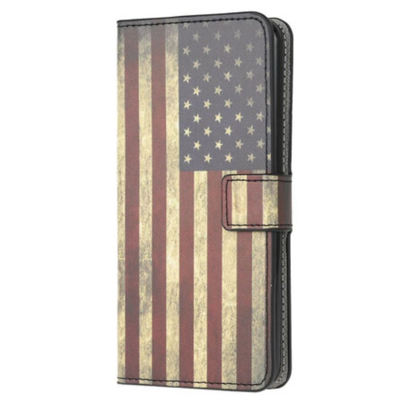 Custodia in pelle Xiaomi Redmi 9 Bandiera Americana