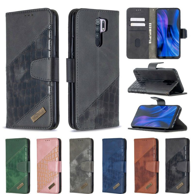 Custodia in pelle Xiaomi Redmi 9 Classico Effetto Pelle Di Coccodrillo