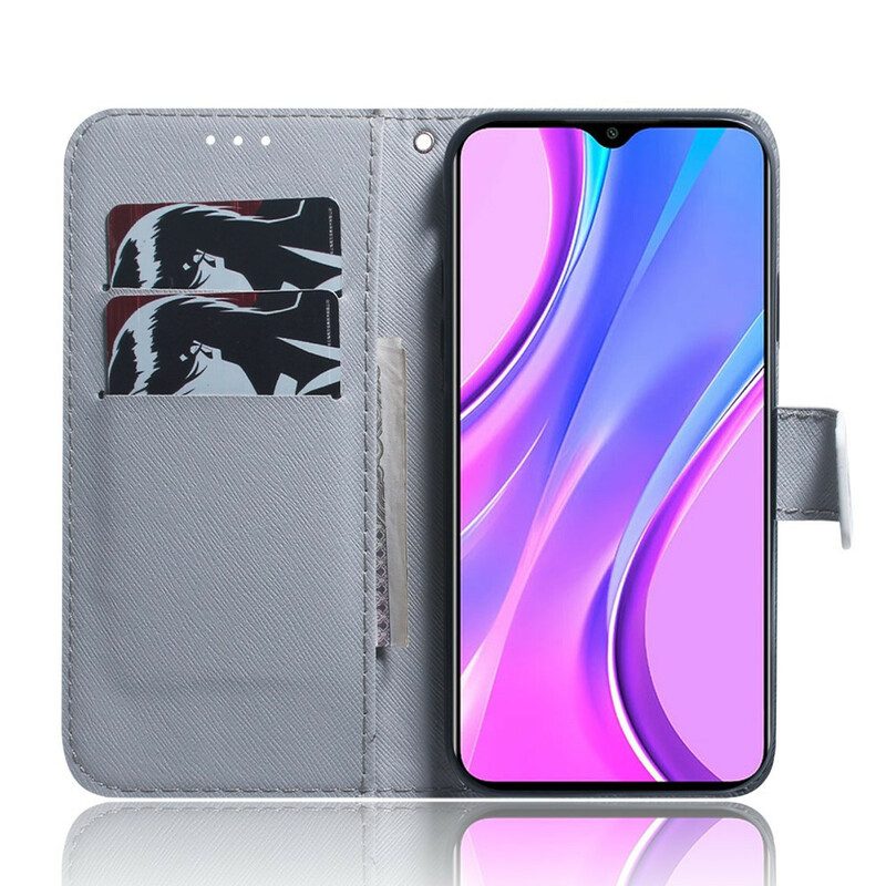 Custodia in pelle Xiaomi Redmi 9 Dipinto Di Gufi