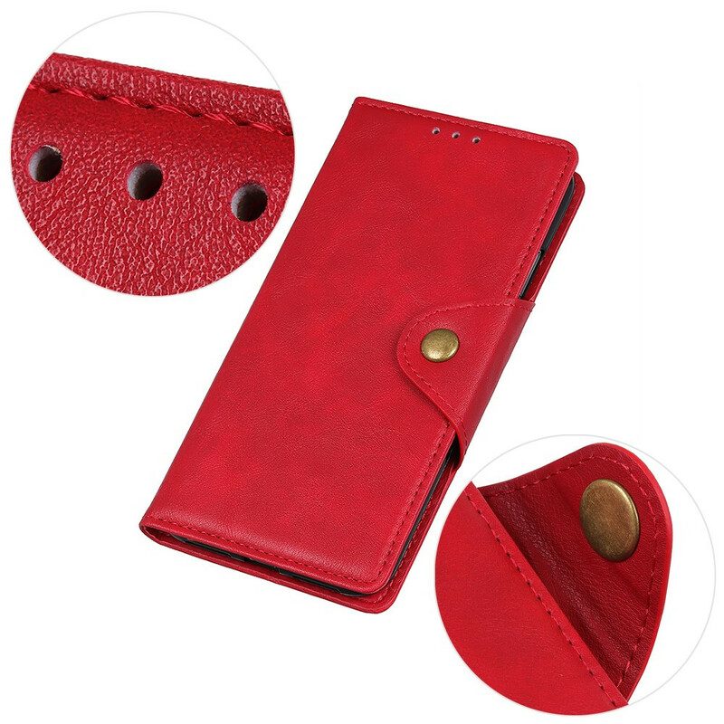 Custodia in pelle Xiaomi Redmi 9 Ecopelle Vintage E Bottone