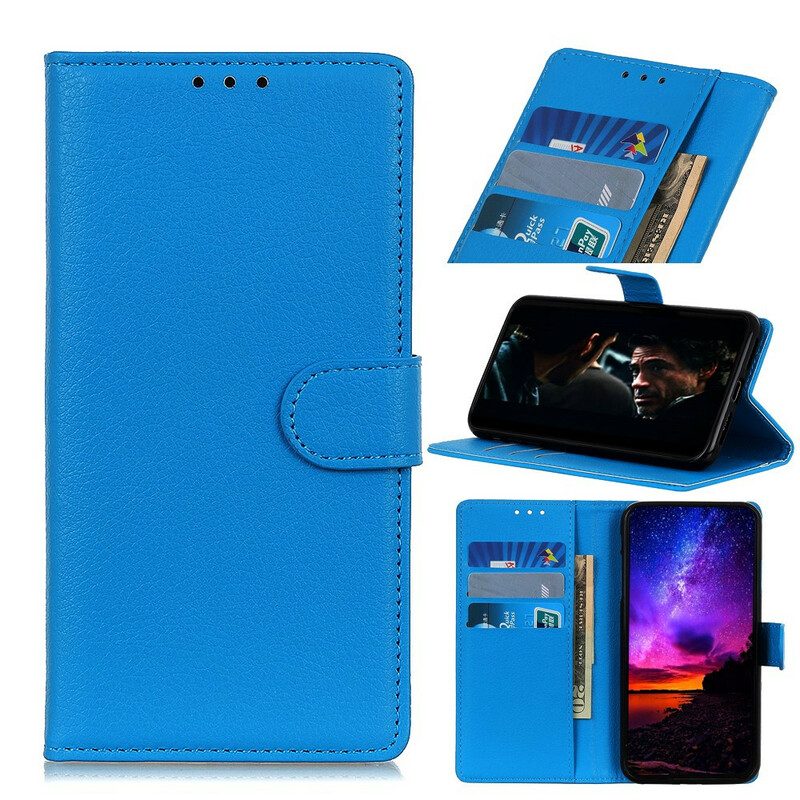 Custodia in pelle Xiaomi Redmi 9 Effetto Pelle Litchi Premium