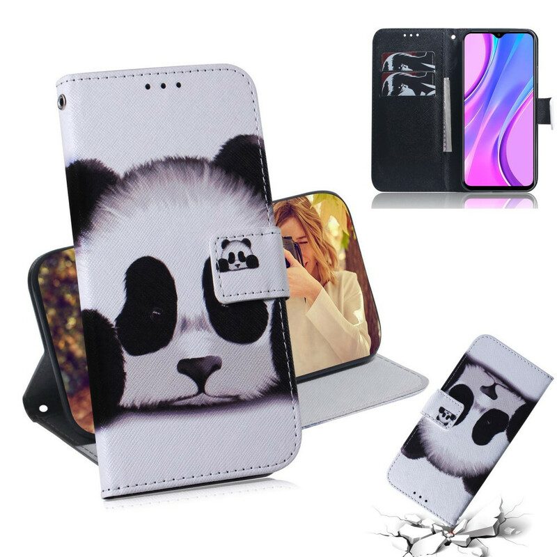 Custodia in pelle Xiaomi Redmi 9 Faccia Da Panda