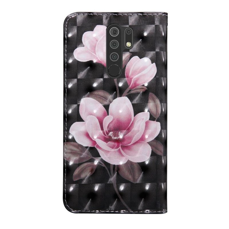 Custodia in pelle Xiaomi Redmi 9 Fiori Sbocciati