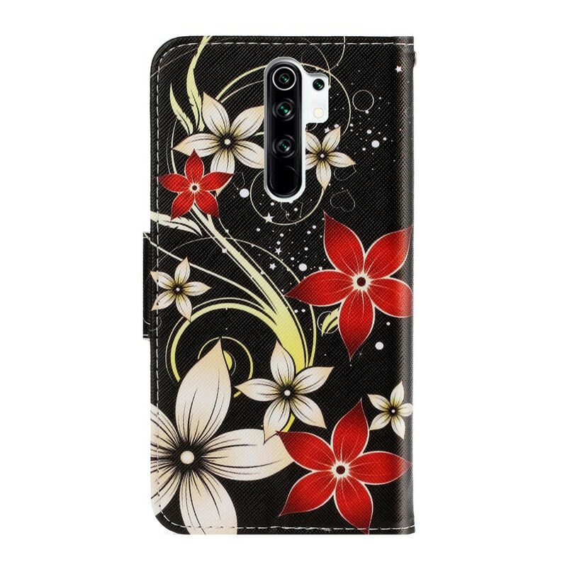 Custodia in pelle Xiaomi Redmi 9 Fiori Strappy Colorati