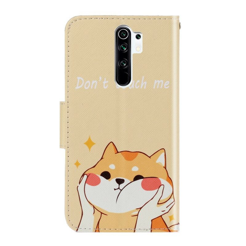 Custodia in pelle Xiaomi Redmi 9 Gatto Non Toccarmi Con La Cinghia