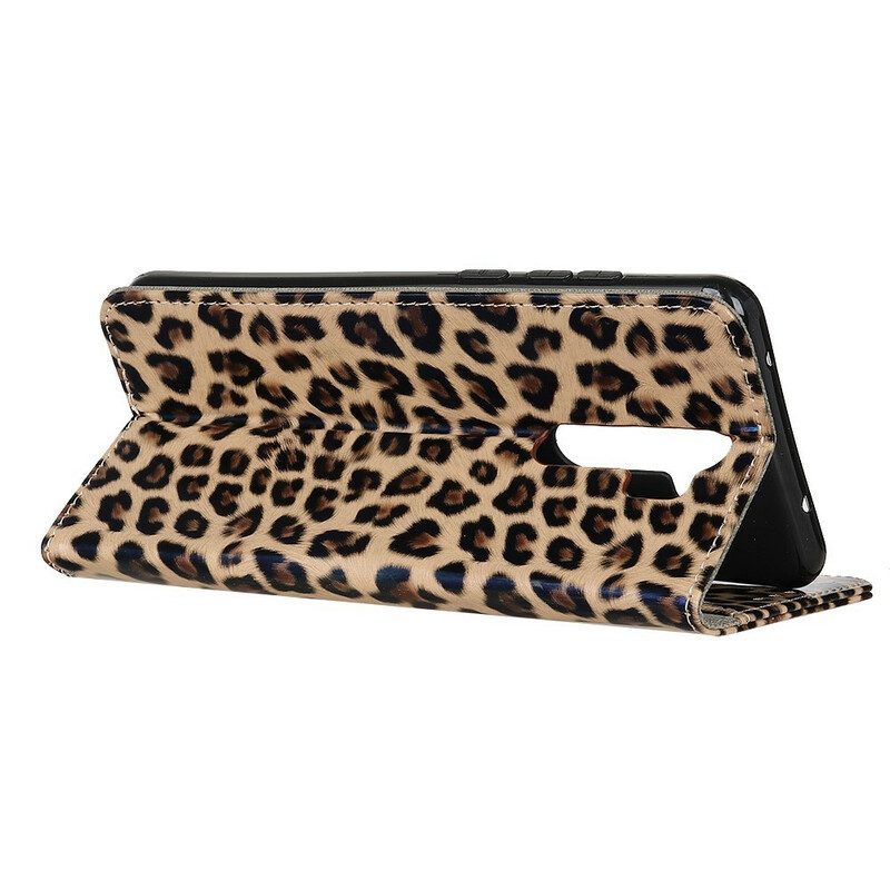 Custodia in pelle Xiaomi Redmi 9 Leopardo