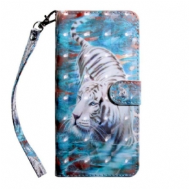 Custodia in pelle Xiaomi Redmi 9 Tigre In Acqua