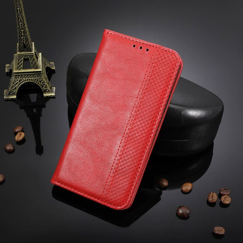 Folio Cover Xiaomi Redmi 9 Custodia in pelle Effetto Pelle Vintage Stilizzato