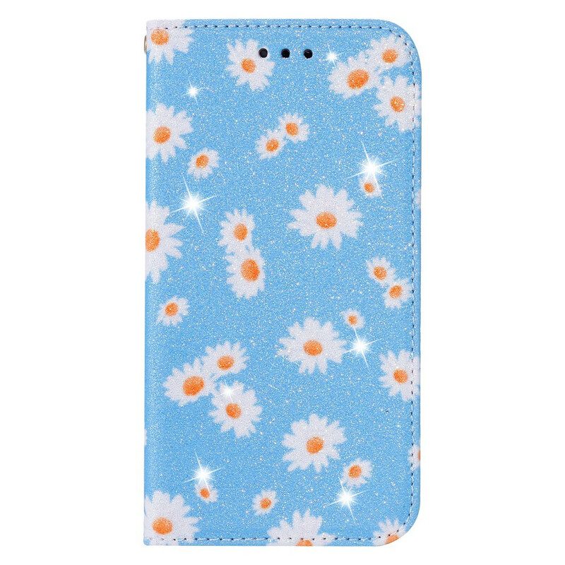 Folio Cover Xiaomi Redmi 9 Custodia in pelle Margherite