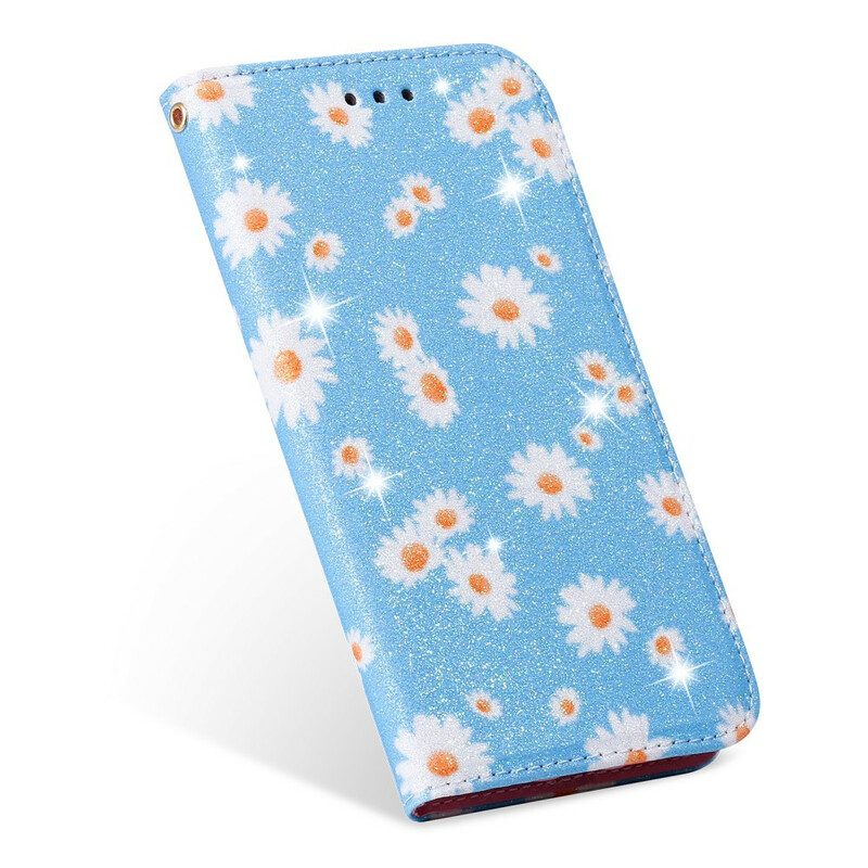 Folio Cover Xiaomi Redmi 9 Custodia in pelle Margherite