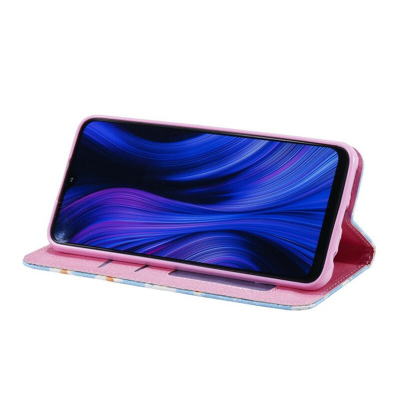 Folio Cover Xiaomi Redmi 9 Custodia in pelle Margherite